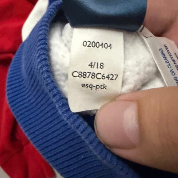 Tommy Hilfiger Hoodie Full Zip Large Color Block Flag Retro 90s Blue Red White - Picture 6 of 6